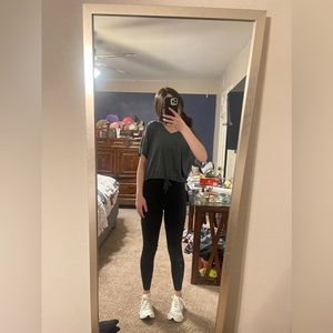 Lululemon see-through top, cinches at bottom